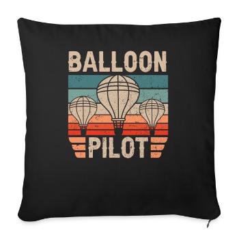 Balloon Pilot Flight Balloonist Hot Air Balloon - Sofa pillowcase 17,3'' x 17,3'' (45 x 45 cm) - black - Front