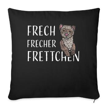 Frettchenbesitzer Frettchenliebhaber - Sofakissenbezug 45 x 45 cm - Schwarz - Vorne
