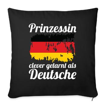 Prinzessin Deutscher Deutsches Deutschland - Sofakissenbezug 45 x 45 cm - Schwarz - Vorne