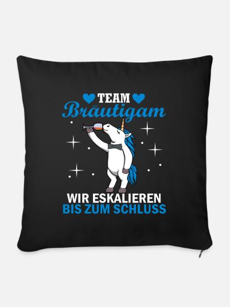 Team Bräutigam JGA Junggesellenabschied Polter - Sofakissenbezug 45 x 45 cm - Schwarz
