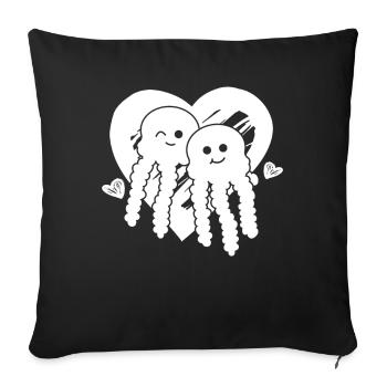 Jellyfish Heart Jellyfish Heart Jellyfish Jellyfish - Sofa pillowcase 17,3'' x 17,3'' (45 x 45 cm) - black - Front