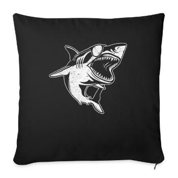 Shark Shark Great white shark - Sofa pillowcase 17,3'' x 17,3'' (45 x 45 cm) - black - Front