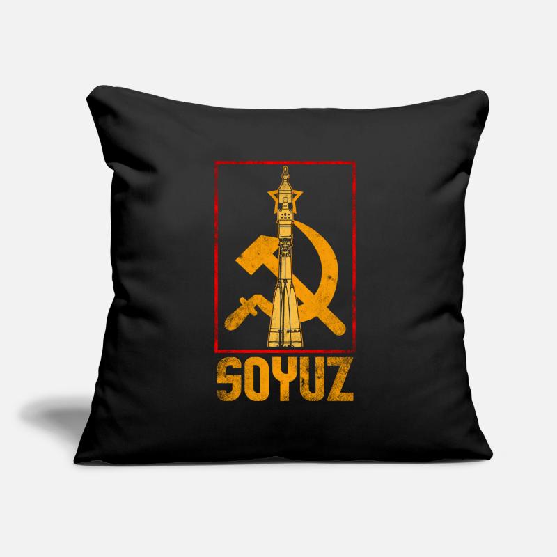 Fusée soviétique Soyouz Housse de coussin décorative 45 x 45 cm