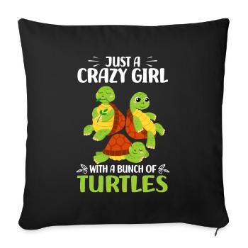 Turtle lover | Turtle Gifts - Sofa pillowcase 17,3'' x 17,3'' (45 x 45 cm) - black - Front
