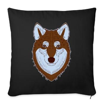 Siberian Husky - Sofa pillowcase 17,3'' x 17,3'' (45 x 45 cm) - black - Front