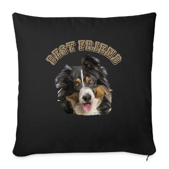 Best Friend Wauwau Rüde Vierbeiner Australian - Sofakissenbezug 45 x 45 cm - Schwarz - Vorne