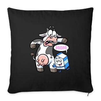 Milk Cartons Call Cow Mom Milk Farmer Cow - Sofa pillowcase 17,3'' x 17,3'' (45 x 45 cm) - black - Front
