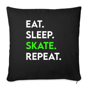 manger le sommeil skate répéter - Housse de coussin décorative 45 x 45 cm - noir - Devant