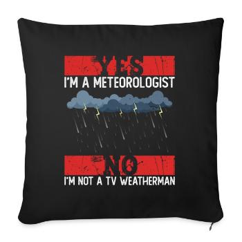 Météorologue Météo Climat Prévisions Météo - Housse de coussin décorative 45 x 45 cm - noir - Devant