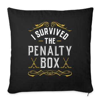 Banc de pénalité de hockey sur glace Banc de pénalité Joueurs de hockey sur glace - Housse de coussin décorative 45 x 45 cm - noir - Devant