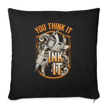 Tattoo Artist Tattoo Studio TattooIng - Sofa pillowcase 17,3'' x 17,3'' (45 x 45 cm) - black - Front