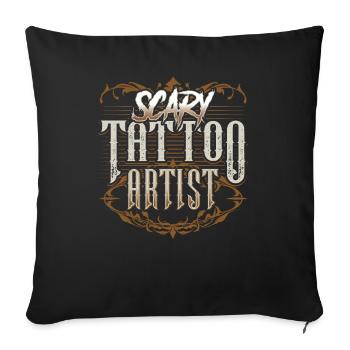 Effrayant Tatoueur Tatoueur Tatouage - Housse de coussin décorative 45 x 45 cm - noir - Devant