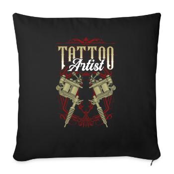 Tattoo Artist Tattoo Studio Tattoo Tattoo - Sofa pillowcase 17,3'' x 17,3'' (45 x 45 cm) - black - Front