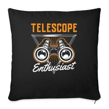 Telescope Enthusiast Universe Stars Space - Sofa pillowcase 17,3'' x 17,3'' (45 x 45 cm) - black - Front