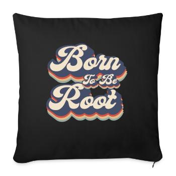 Linux Retro Born To Be Root pour les nerds - Housse de coussin décorative 45 x 45 cm - noir - Devant