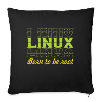 Linux Retro Vintage né pour être root pour les nerds - Housse de coussin décorative 45 x 45 cm - noir - Devant