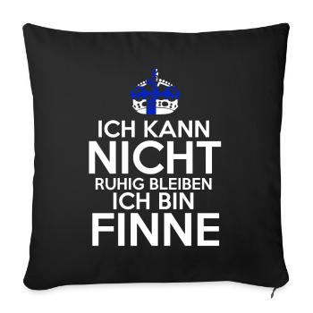 Finnland Finne Finnisches - Sofakissenbezug 45 x 45 cm - Schwarz - Vorne