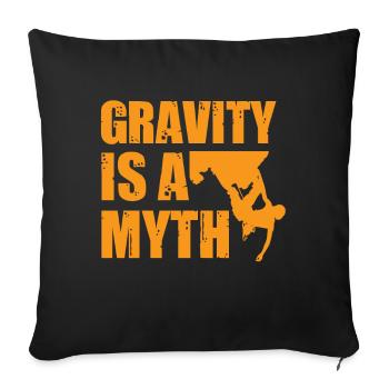 Gravity Myth Climbing Bouldering Mountaineers - Sofa pillowcase 17,3'' x 17,3'' (45 x 45 cm) - black - Front