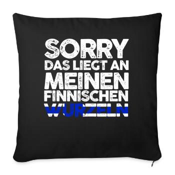 Finnlandische Wurzeln Finne Finnland - Sofakissenbezug 45 x 45 cm - Schwarz - Vorne