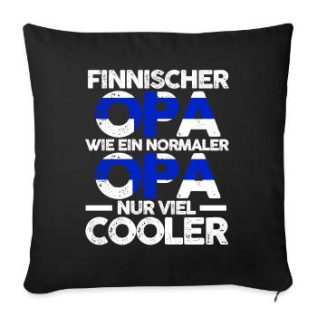 Finnlandischer Opa Finne Finnland - Sofakissenbezug 45 x 45 cm - Schwarz - Vorne
