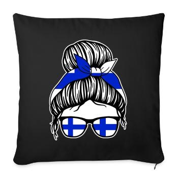 Finne Finnisches Finnland - Sofakissenbezug 45 x 45 cm - Schwarz - Vorne