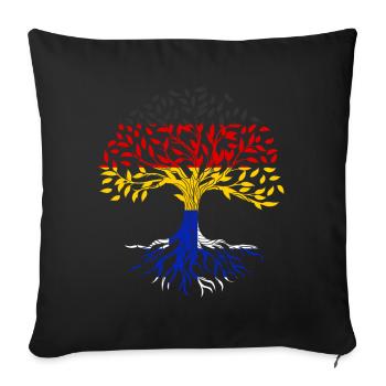 Wurzeln Baum Deutschland Finnland - Sofakissenbezug 45 x 45 cm - Schwarz - Vorne