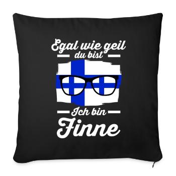 Finne Finnisches Finnland - Sofakissenbezug 45 x 45 cm - Schwarz - Vorne