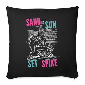 Volleyball Player Team Sand Sun - Sofa pillowcase 17,3'' x 17,3'' (45 x 45 cm) - black - Front