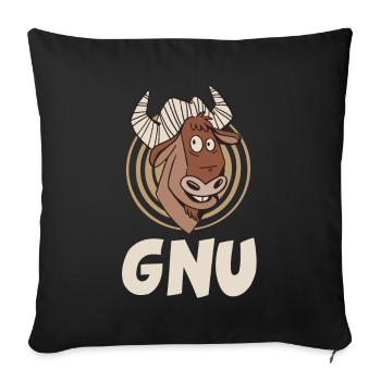 Wildebeest Antelope Africa Animal Steppe Zoo - Sofa pillowcase 17,3'' x 17,3'' (45 x 45 cm) - black - Front