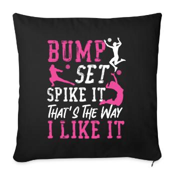 Volleyball Player Team Bump Set - Sofa pillowcase 17,3'' x 17,3'' (45 x 45 cm) - black - Front