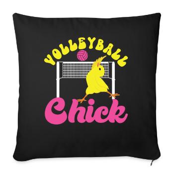Volleyball Player Team Chicken - Sofa pillowcase 17,3'' x 17,3'' (45 x 45 cm) - black - Front