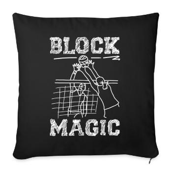 Volleyball Player Team Block Magic - Sofakissenbezug 45 x 45 cm - Schwarz - Vorne