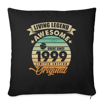 1999 Birthday Retro Orginal - Sofa pillowcase 17,3'' x 17,3'' (45 x 45 cm) - black - Front