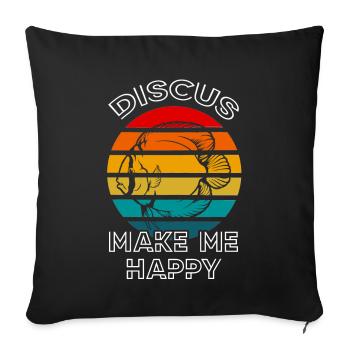 Discus Fish Make Me Happy Retro Sunset Fish Keeper - Housse de coussin décorative 45 x 45 cm - noir - Devant