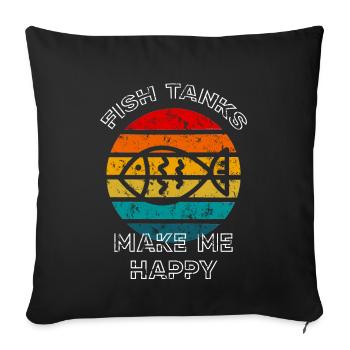 Fischbecken machen mich glücklich Retro Sunset Fish Keeper - Sofakissenbezug 45 x 45 cm - Schwarz - Vorne