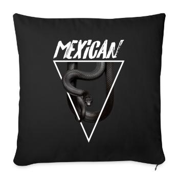 Propriétaire mexicain de reptiles Black Kingsnake - Housse de coussin décorative 45 x 45 cm - noir - Devant