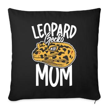 Léopard Gecko Maman Reptile Gardien Gecko Mère - Housse de coussin décorative 45 x 45 cm - noir - Devant