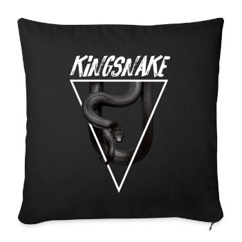 Mexicain Black Kingsnake Snake Propriétaire Reptile Keeper - Housse de coussin décorative 45 x 45 cm - noir - Devant