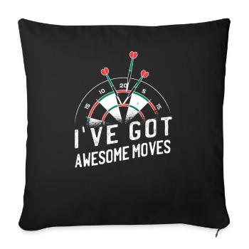 Jeu de fléchettes Dartboard Darts Darts Darts Player - Housse de coussin décorative 45 x 45 cm - noir - Devant