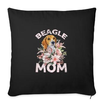 Beagle Mom - Sofa pillowcase 17,3'' x 17,3'' (45 x 45 cm) - black - Front