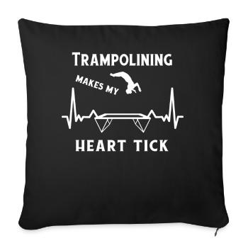 Trampoline Fitness Gymnast Workout Heartbeat - Sofa pillowcase 17,3'' x 17,3'' (45 x 45 cm) - black - Front