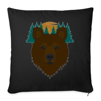 Motif d’ours - Housse de coussin décorative 45 x 45 cm - noir - Devant
