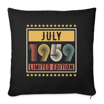 Vintage July 1959 Limited Edition Birthday - Sofa pillowcase 17,3'' x 17,3'' (45 x 45 cm) - black - Front