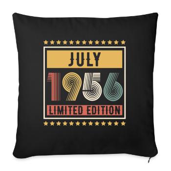 Vintage July 1956 Limited Edition Birthday - Sofa pillowcase 17,3'' x 17,3'' (45 x 45 cm) - black - Front