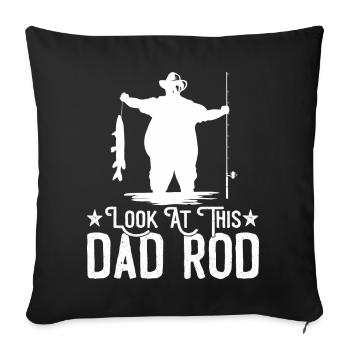 Papa pêcheur - Housse de coussin décorative 45 x 45 cm - noir - Devant