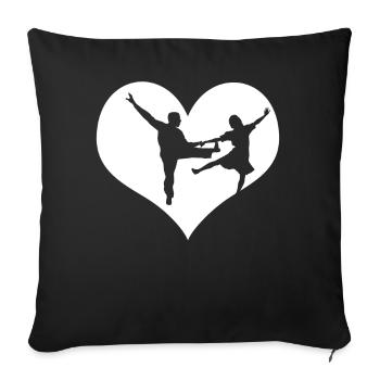 Boogie Woogie Heart Boogie-Woogie Swing - Sofa pillowcase 17,3'' x 17,3'' (45 x 45 cm) - black - Front