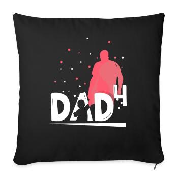 Father Of Four Children Papa Papi Father Day - Sofa pillowcase 17,3'' x 17,3'' (45 x 45 cm) - black - Front