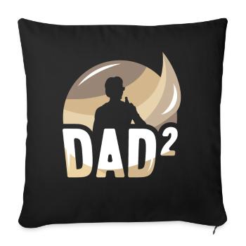Father Of Two Children Daddy Father Day Papa - Sofa pillowcase 17,3'' x 17,3'' (45 x 45 cm) - black - Front