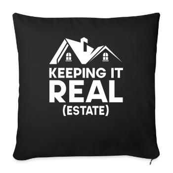 Real Estate Sale Houses Real Estate Agents - Sofa pillowcase 17,3'' x 17,3'' (45 x 45 cm) - black - Front