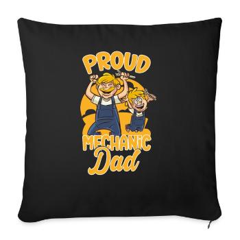 Proud mechanic Father Car mechanic Garage - Sofa pillowcase 17,3'' x 17,3'' (45 x 45 cm) - black - Front